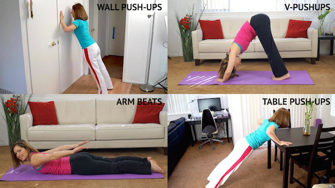 Want to get rid of those jiggly arms? Then make wall push-ups your