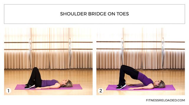 shoulder bridge on toes