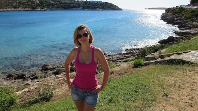 Hello from Loutraki beach in Crete, Greece.
