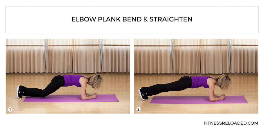 plank variation - elbow plank bend and straighten