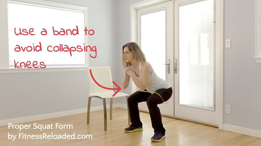 how to squat properly avoid collapsing knees on squats