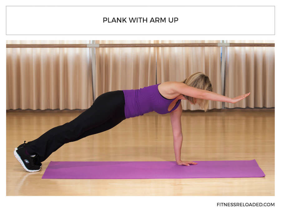 types of planks - plank with arm up